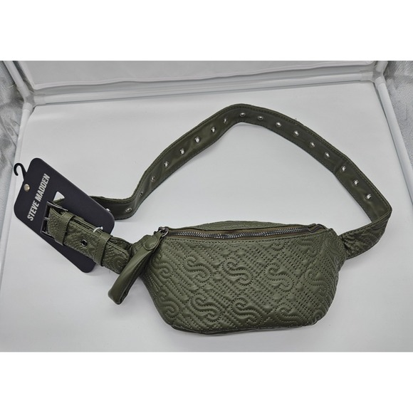 Steve Madden Quilted Belt Bag Olive Green Fanny Pack Crossbody Adjustable‎ Strap main image 14